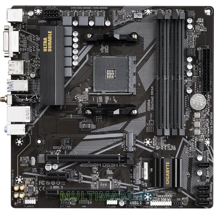 Материнская плата Gigabyte B550M DS3H AC (rev. 1.5/1.6)